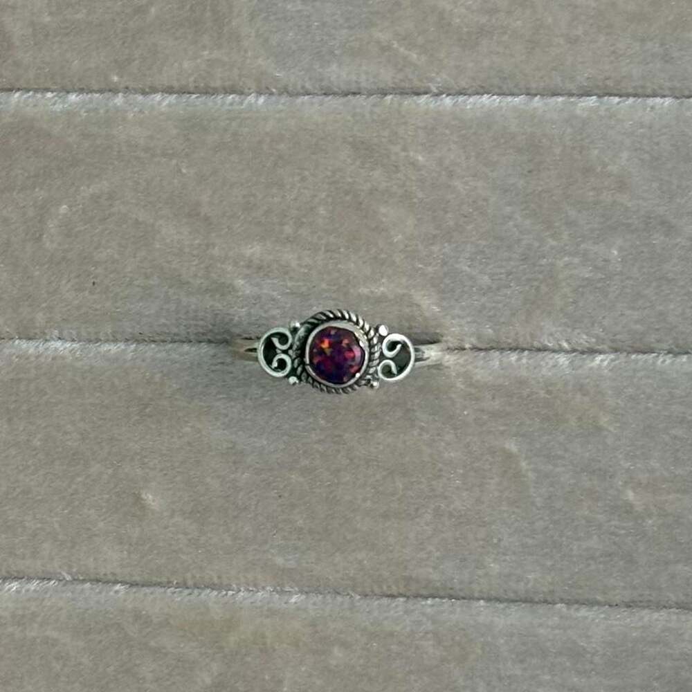 Handmade .925 Sterling Silver Round Balloon Opal Artisan Ring